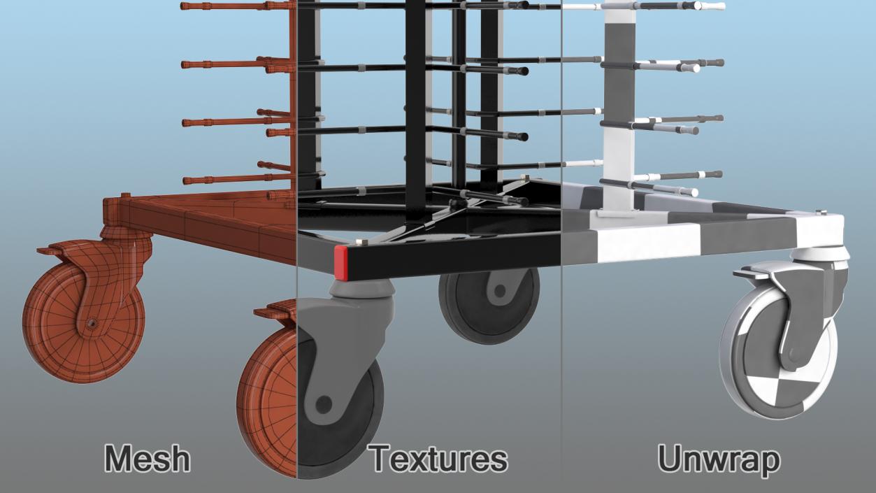 Stainless Steel Professional Plate Rack 3D model