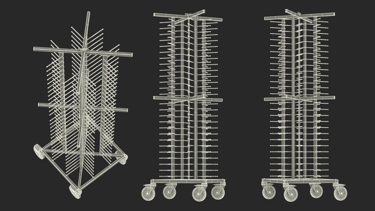 Stainless Steel Professional Plate Rack 3D model