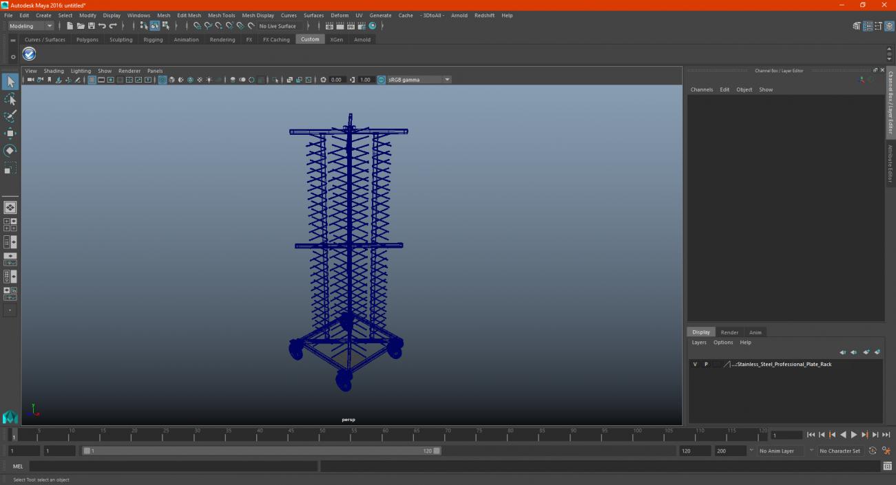 Stainless Steel Professional Plate Rack 3D model