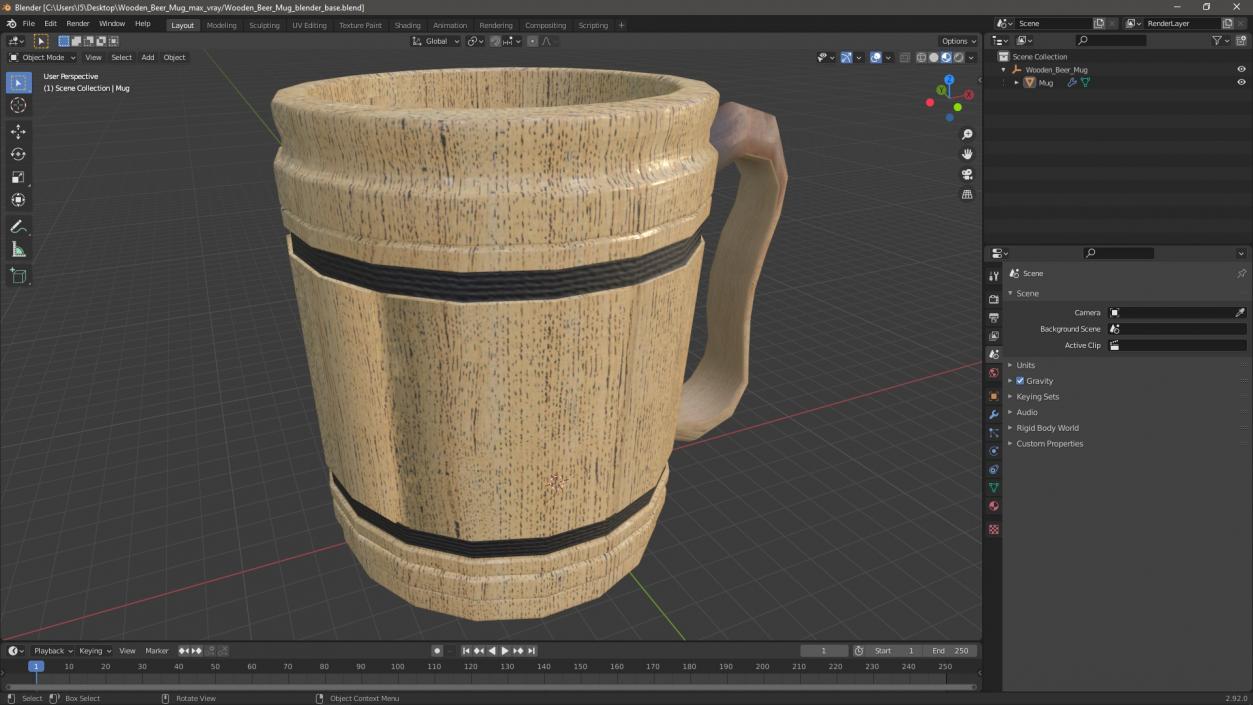 3D model Wooden Beer Mug