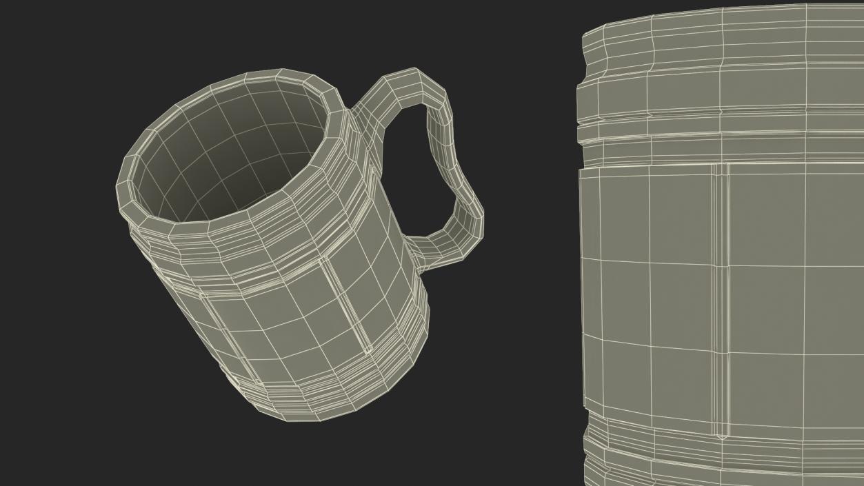 3D model Wooden Beer Mug