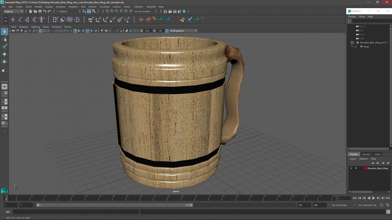 3D model Wooden Beer Mug