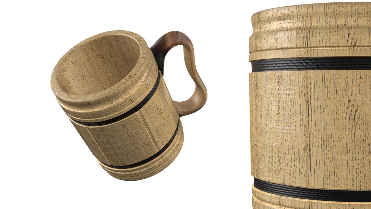 3D model Wooden Beer Mug