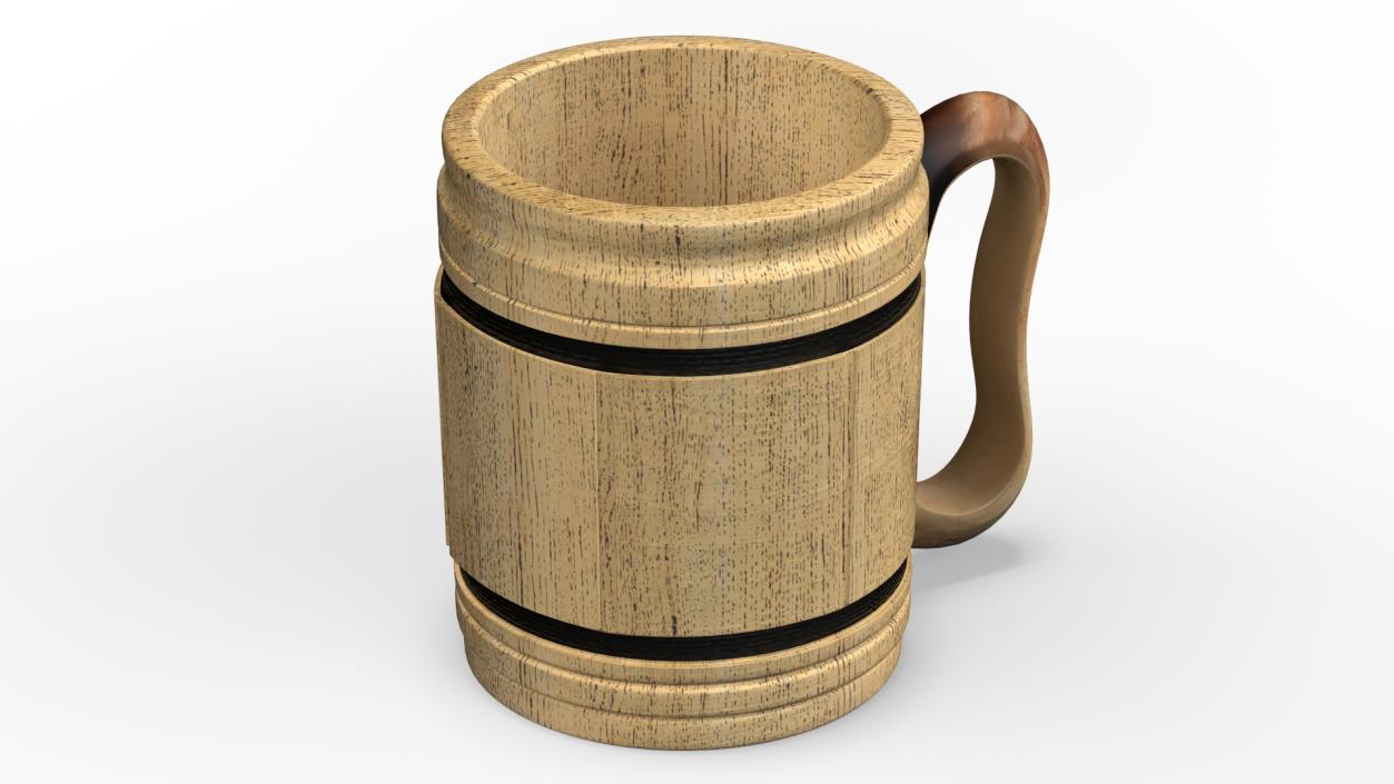 3D model Wooden Beer Mug