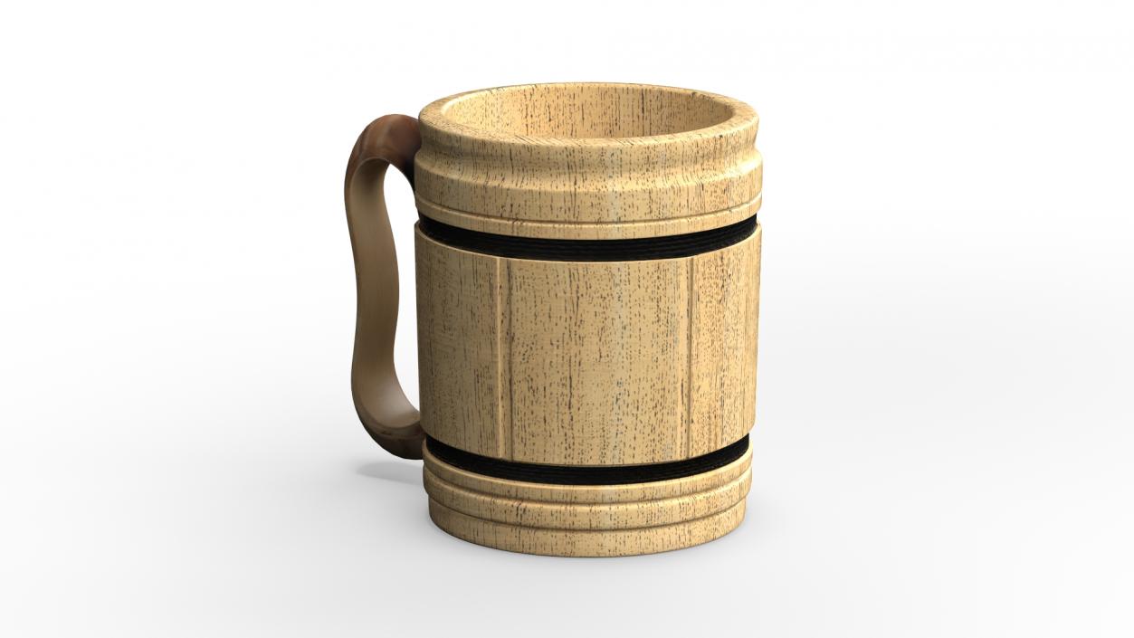 3D model Wooden Beer Mug