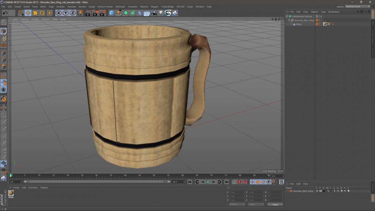 3D model Wooden Beer Mug