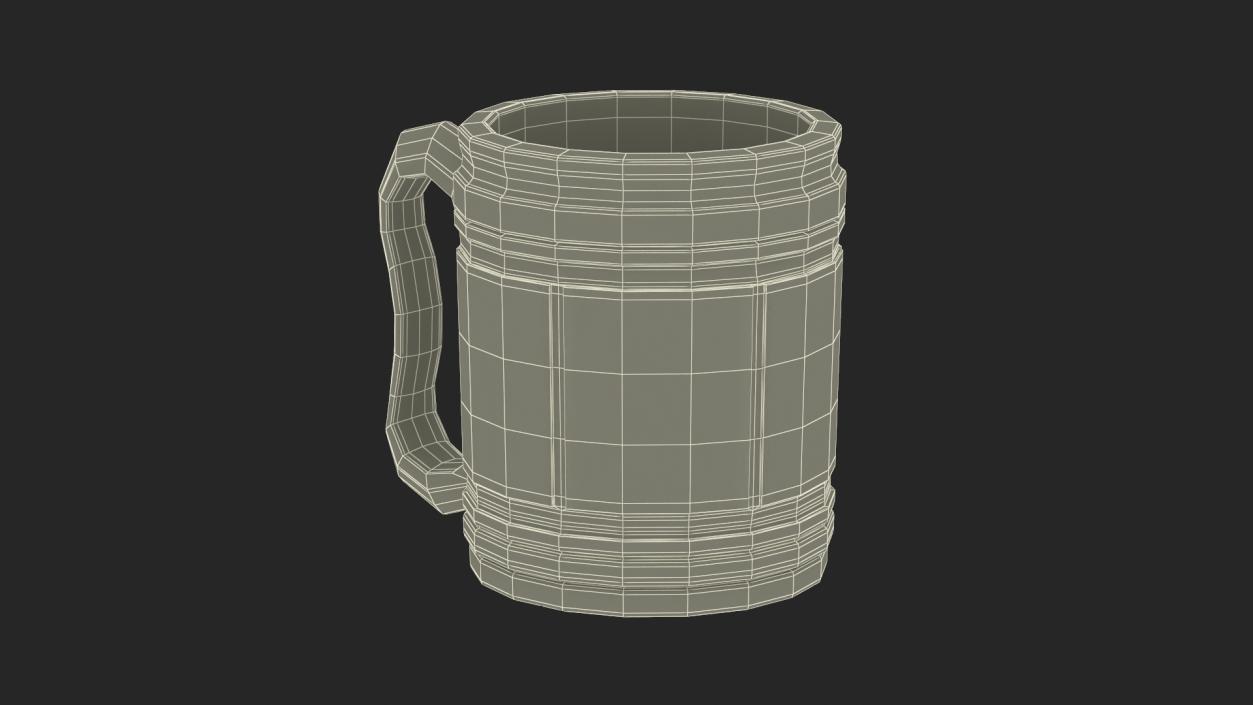 3D model Wooden Beer Mug