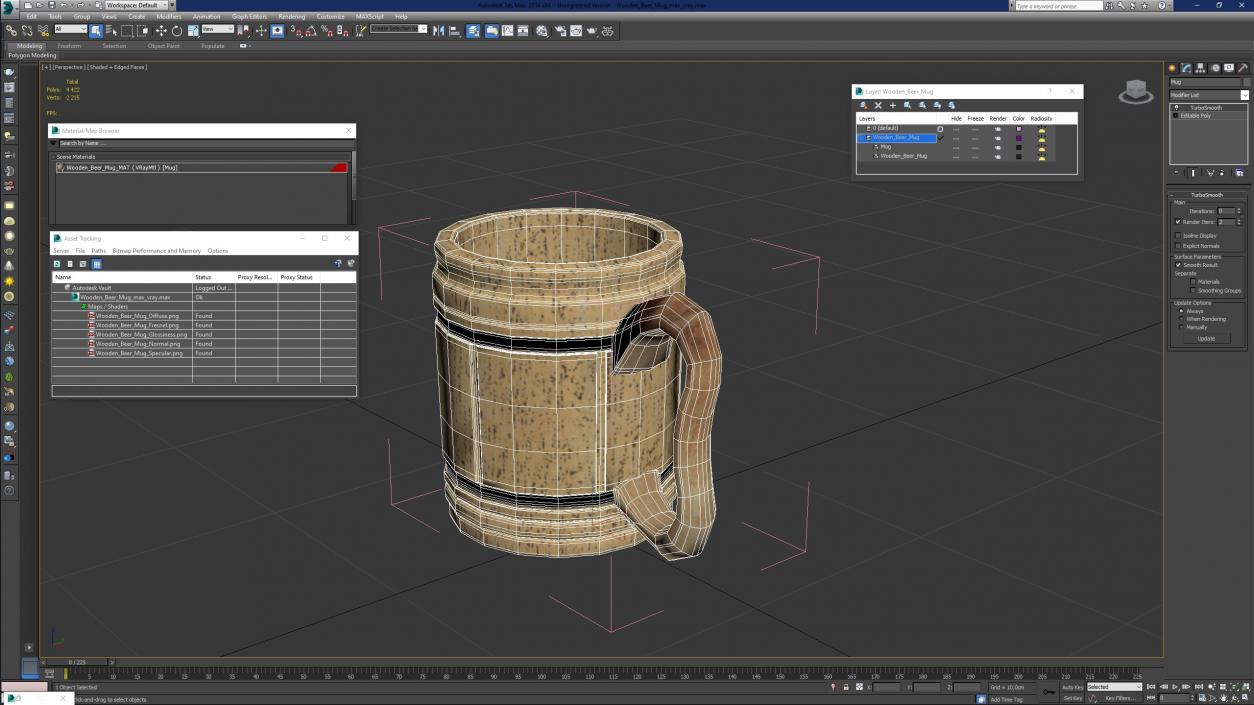 3D model Wooden Beer Mug