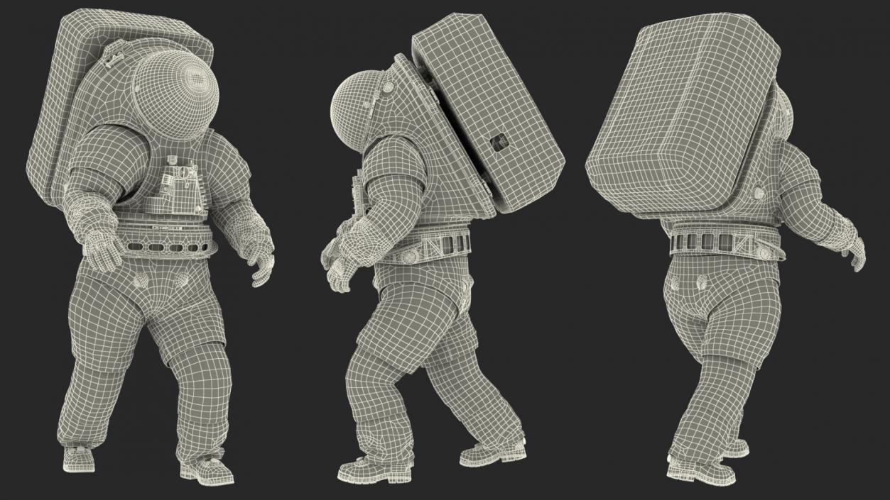 3D model Astronaut Wearing xEMU Walking Pose