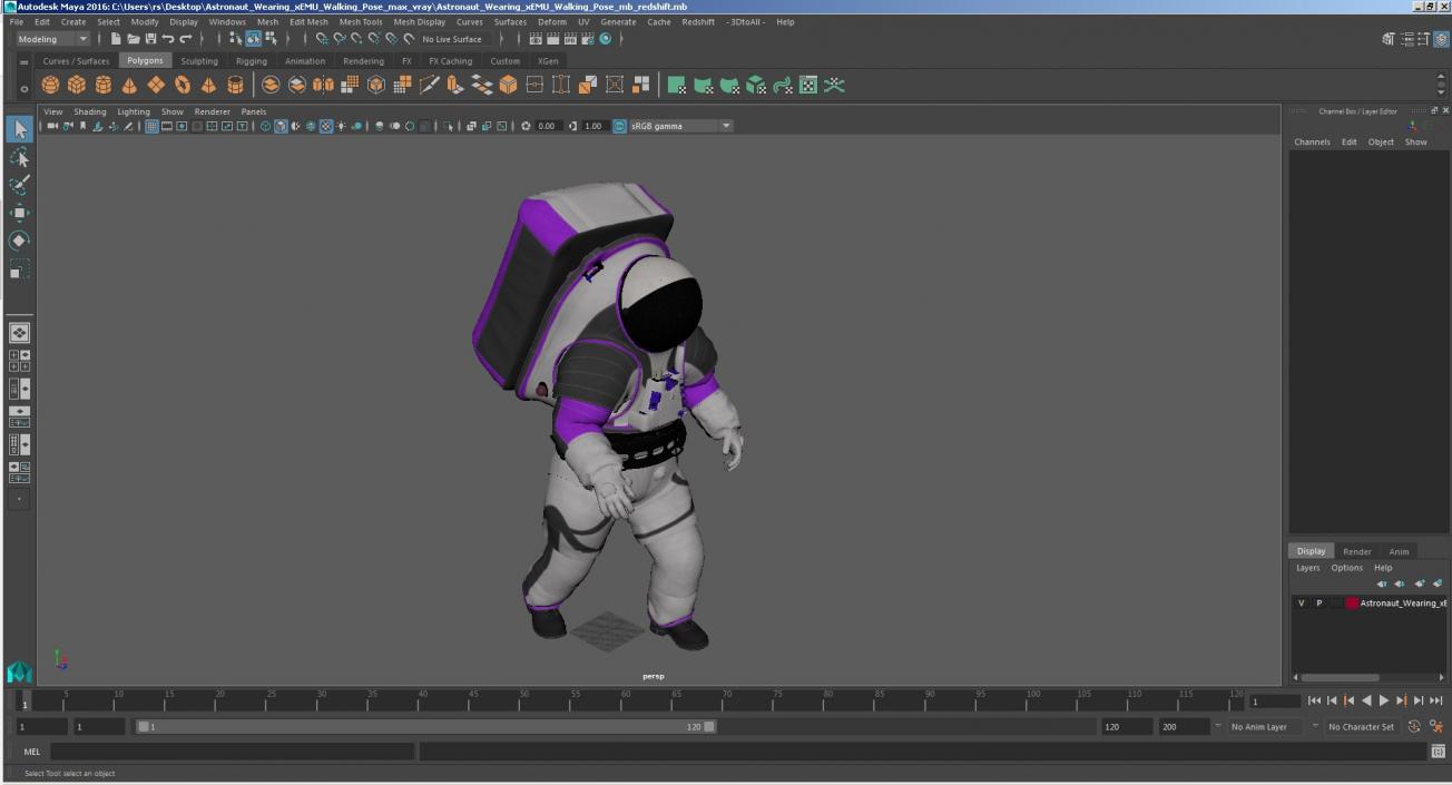 3D model Astronaut Wearing xEMU Walking Pose