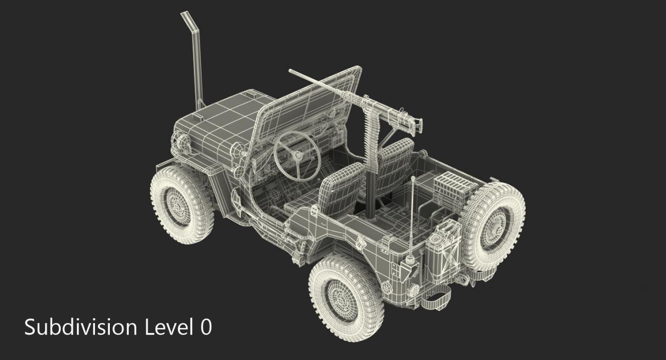 3D Jeep Willys MB Ambulance Rigged