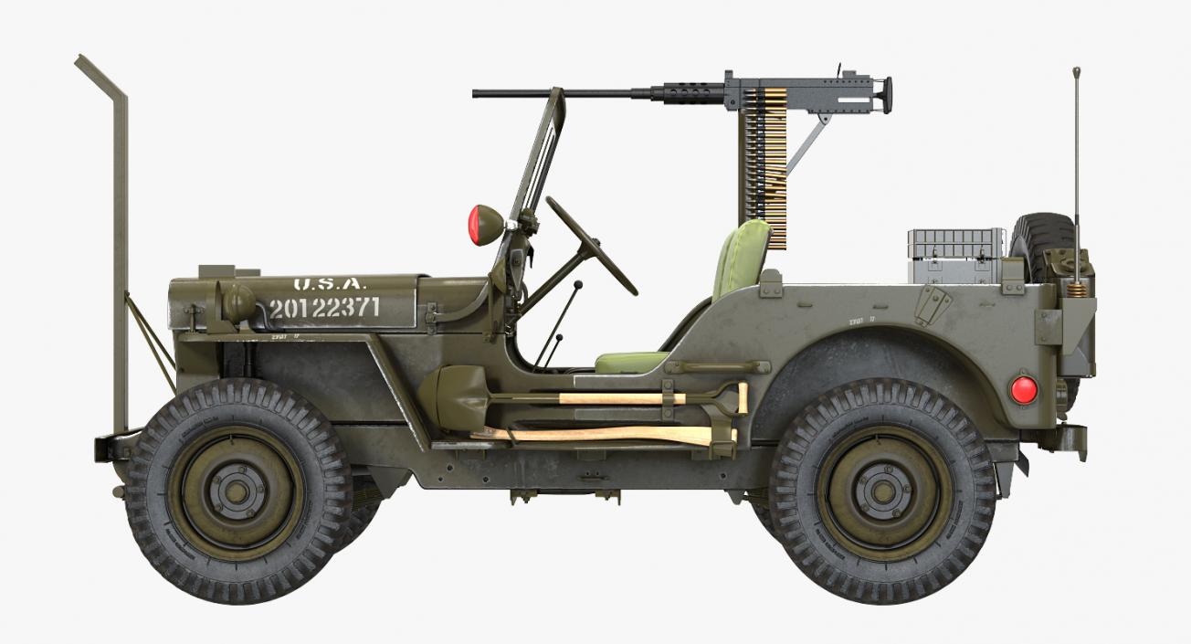 3D Jeep Willys MB Ambulance Rigged