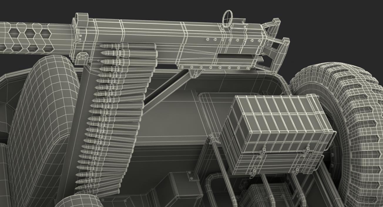 3D Jeep Willys MB Ambulance Rigged