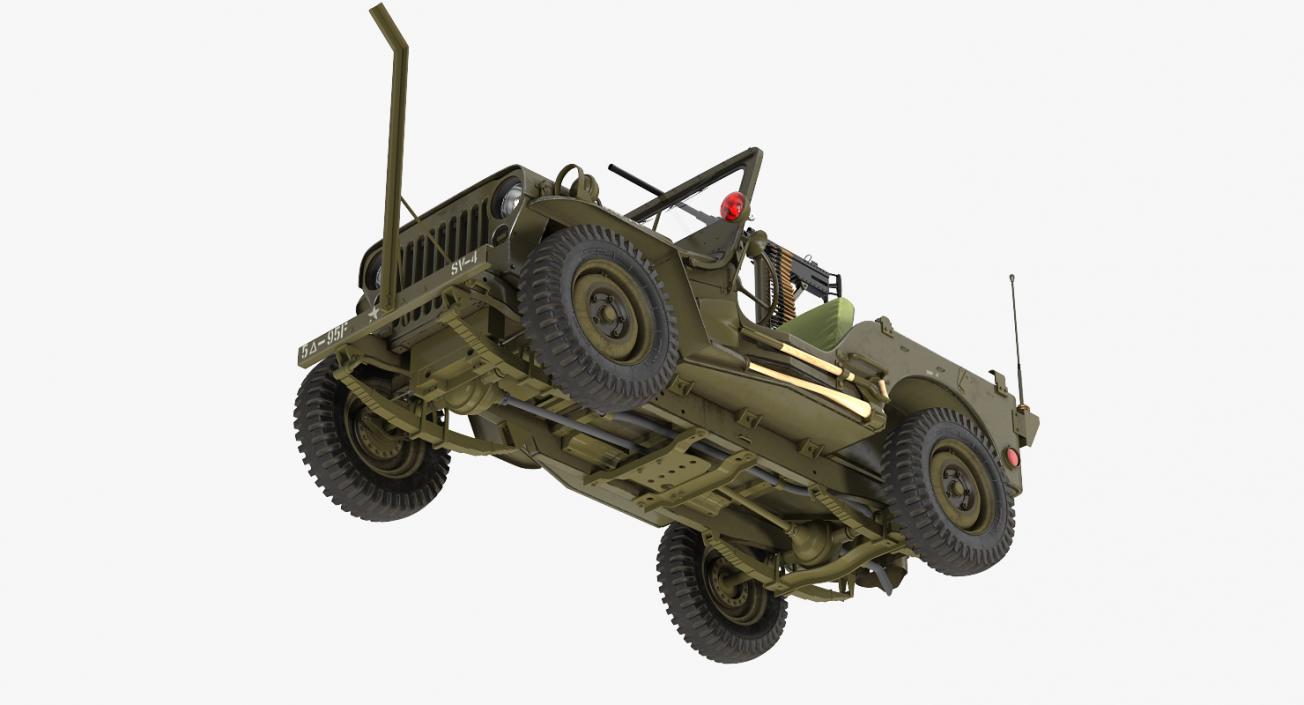 3D Jeep Willys MB Ambulance Rigged