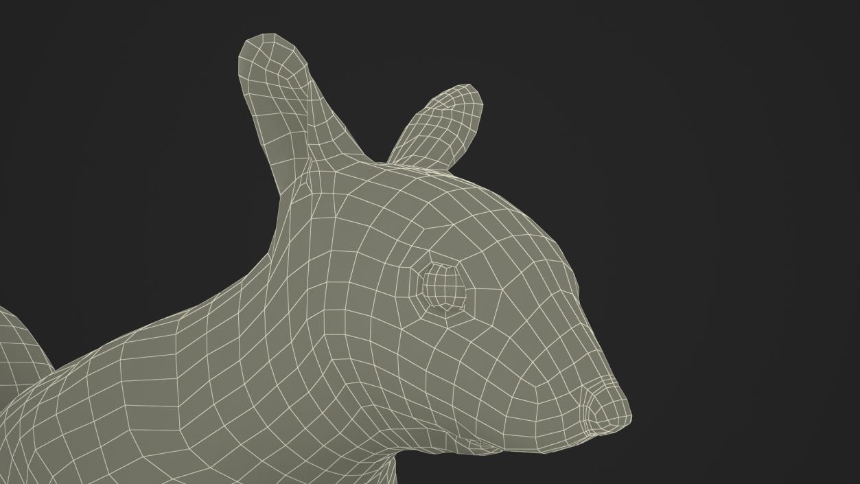 3D model Gray Squirrel in a Sitting Pose Fur