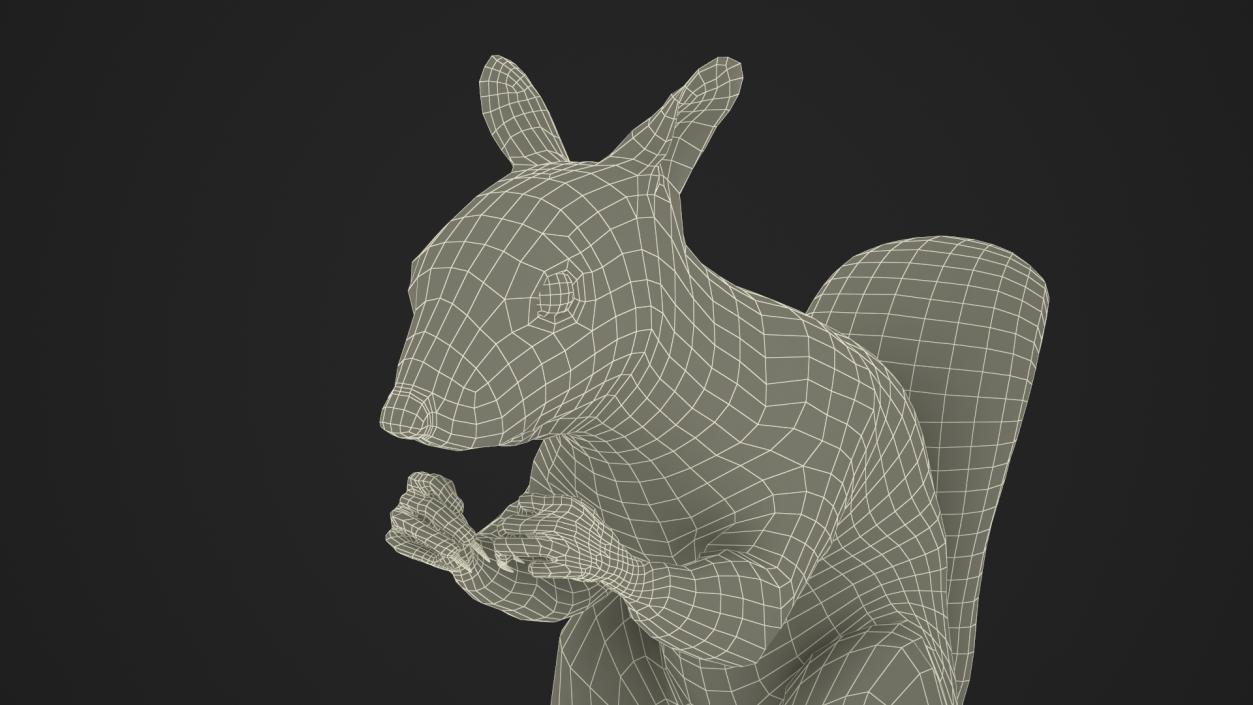 3D model Gray Squirrel in a Sitting Pose Fur