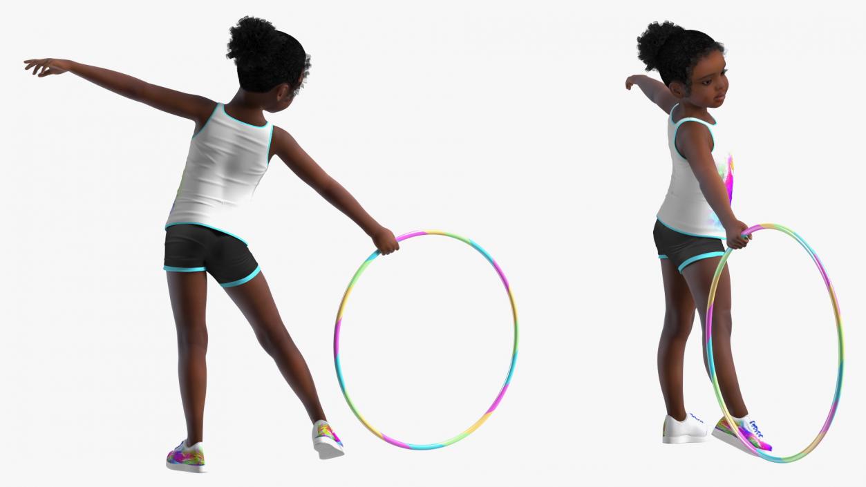 3D Sporty Style with Hoop Black Girl Baby model