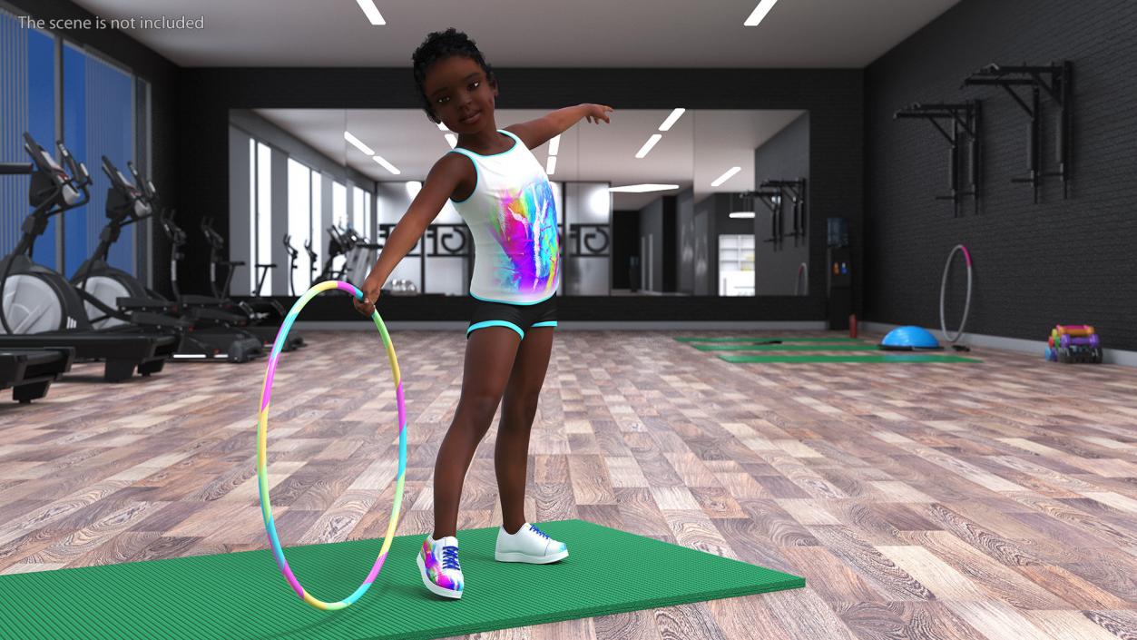 3D Sporty Style with Hoop Black Girl Baby model