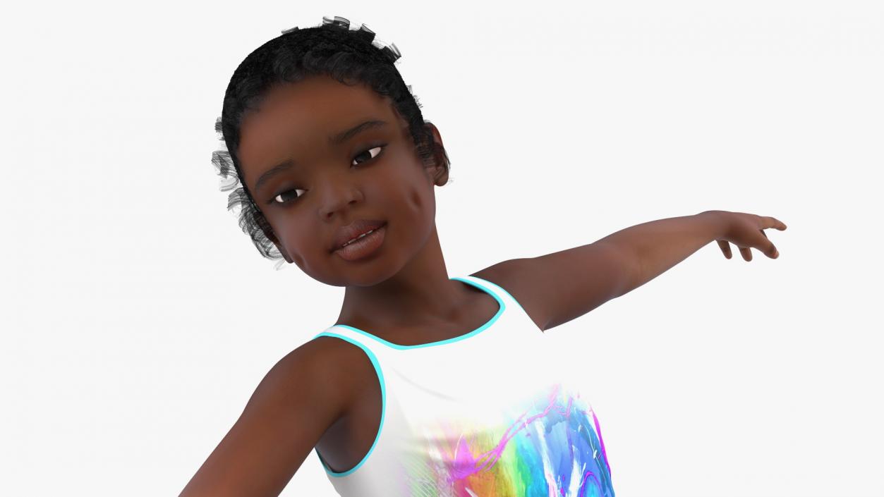 3D Sporty Style with Hoop Black Girl Baby model