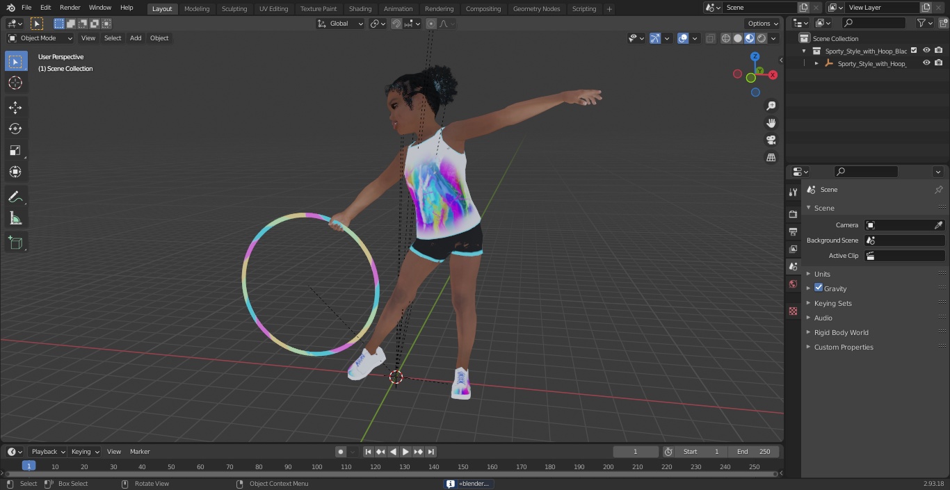 3D Sporty Style with Hoop Black Girl Baby model