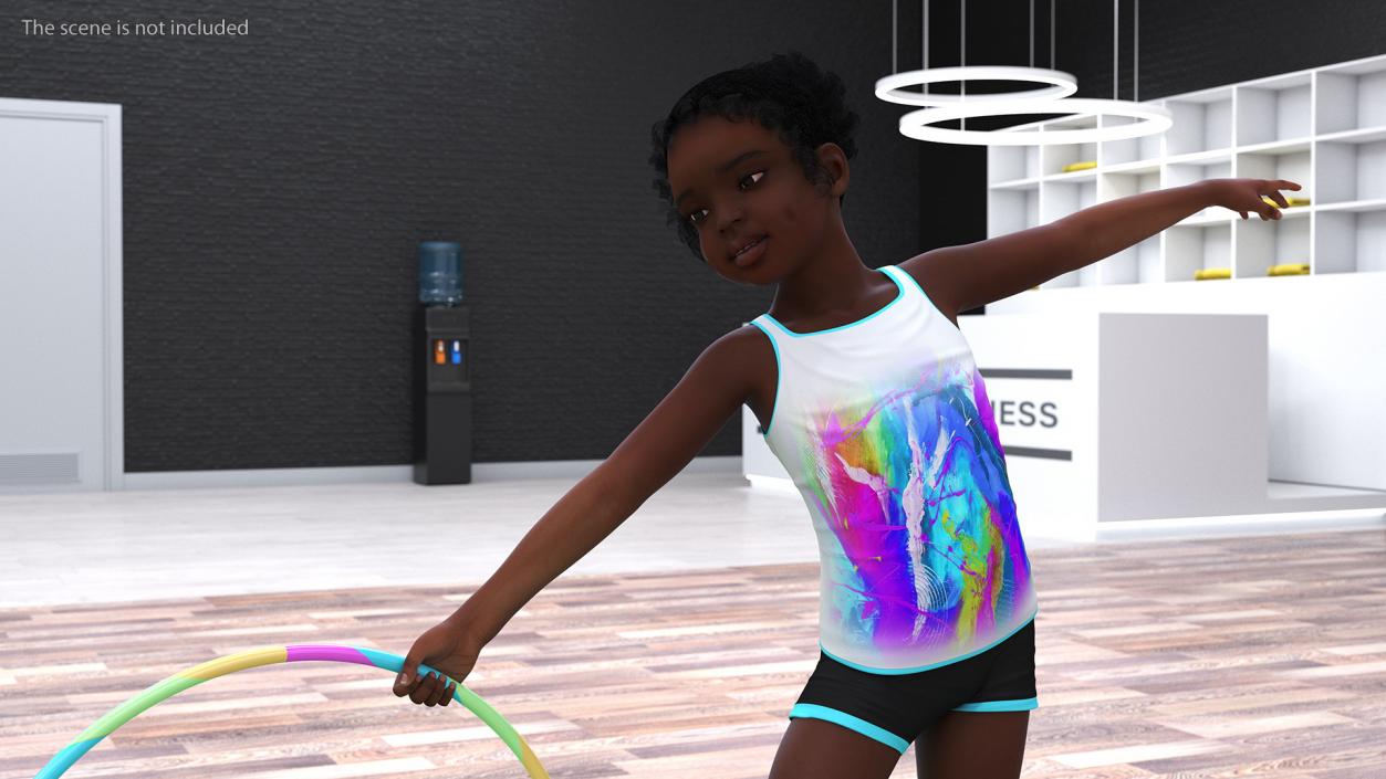 3D Sporty Style with Hoop Black Girl Baby model