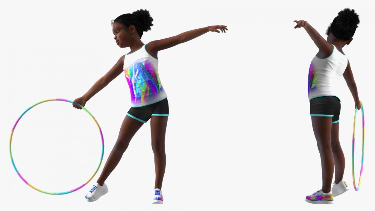 3D Sporty Style with Hoop Black Girl Baby model