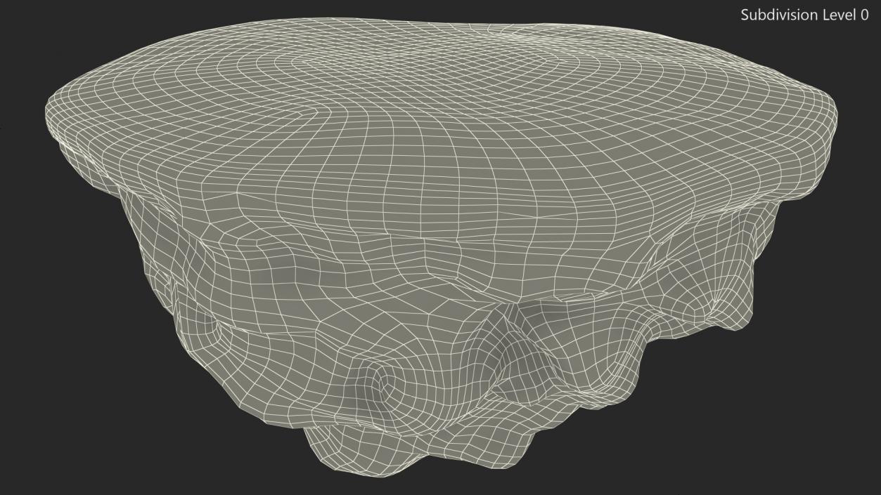 Round Soil Ground Cross Section with Green Grass Fur 3D