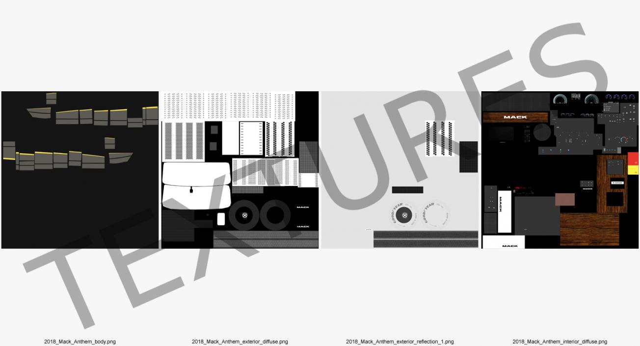 3D Mack Truck Cabin 2 model