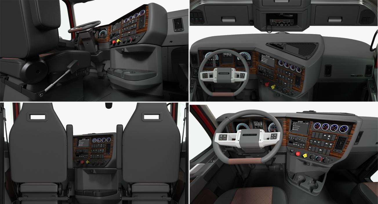 3D Mack Truck Cabin 2 model