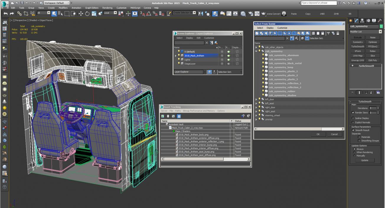 3D Mack Truck Cabin 2 model