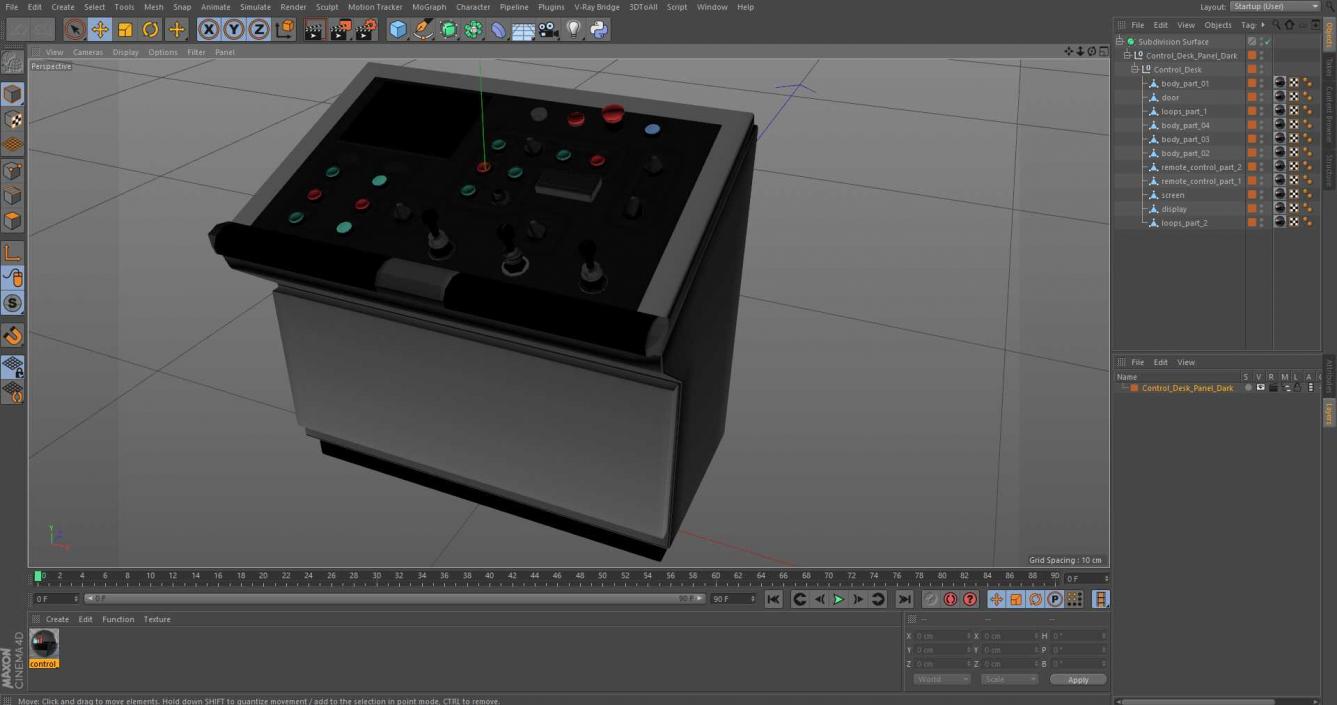 3D Control Desk Panel Dark model