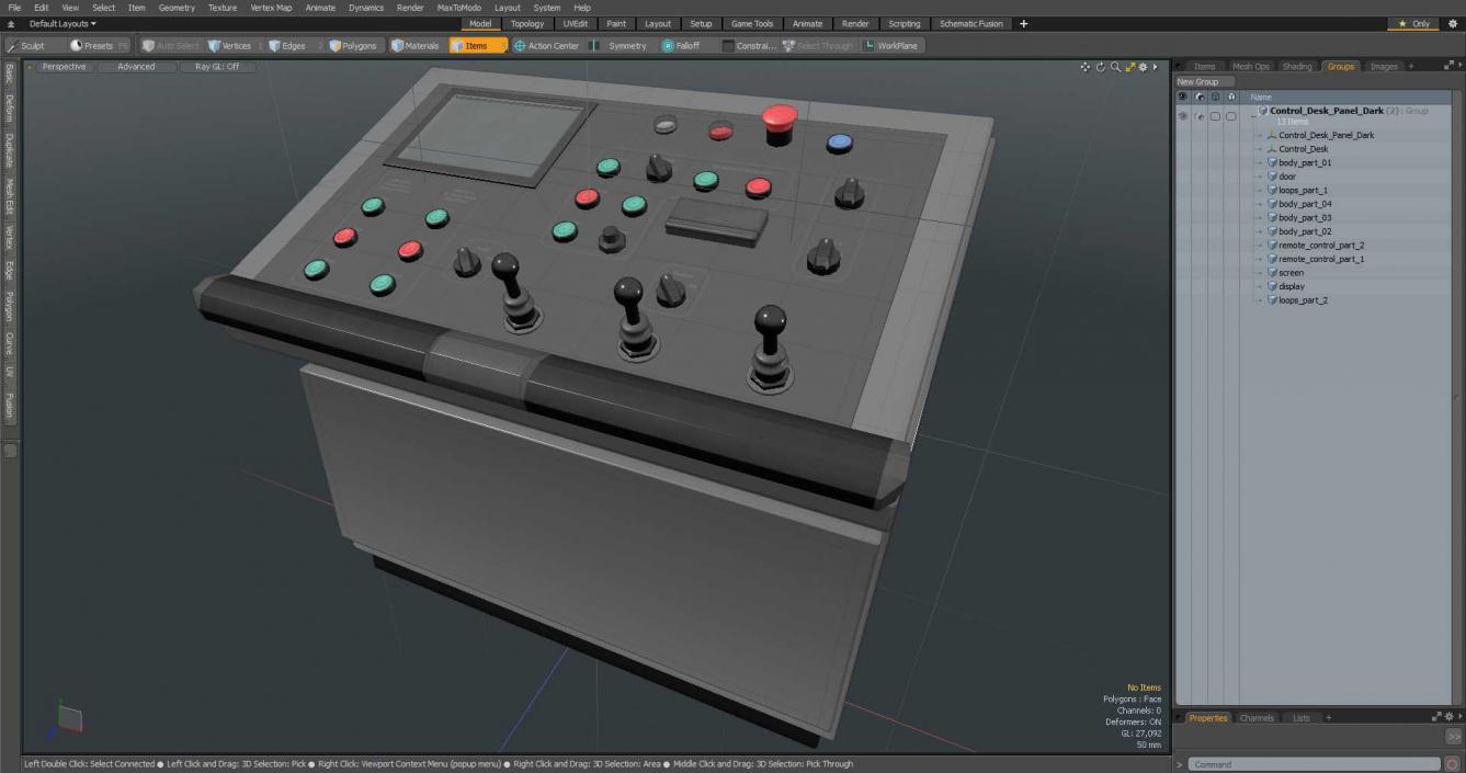 3D Control Desk Panel Dark model