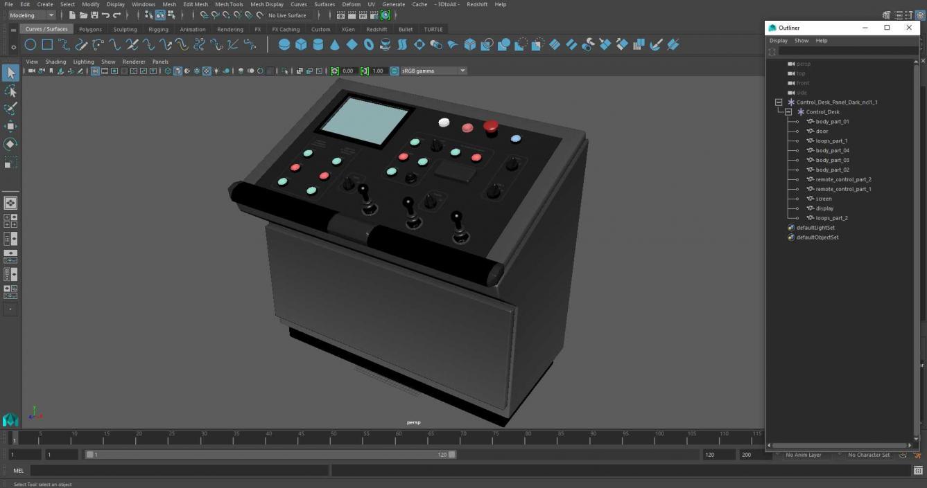 3D Control Desk Panel Dark model