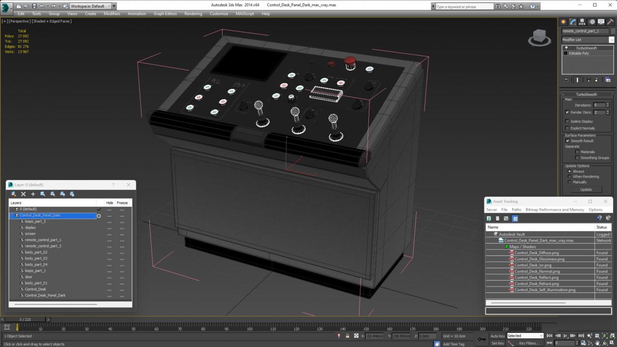 3D Control Desk Panel Dark model