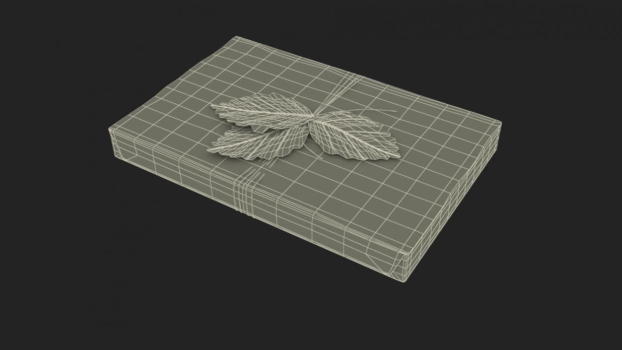 Gift Box with Decorative Leaf 3D model