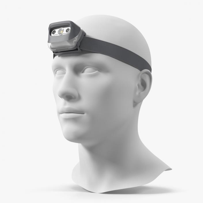 LED Head Light Grey with Mannequin Head 3D model