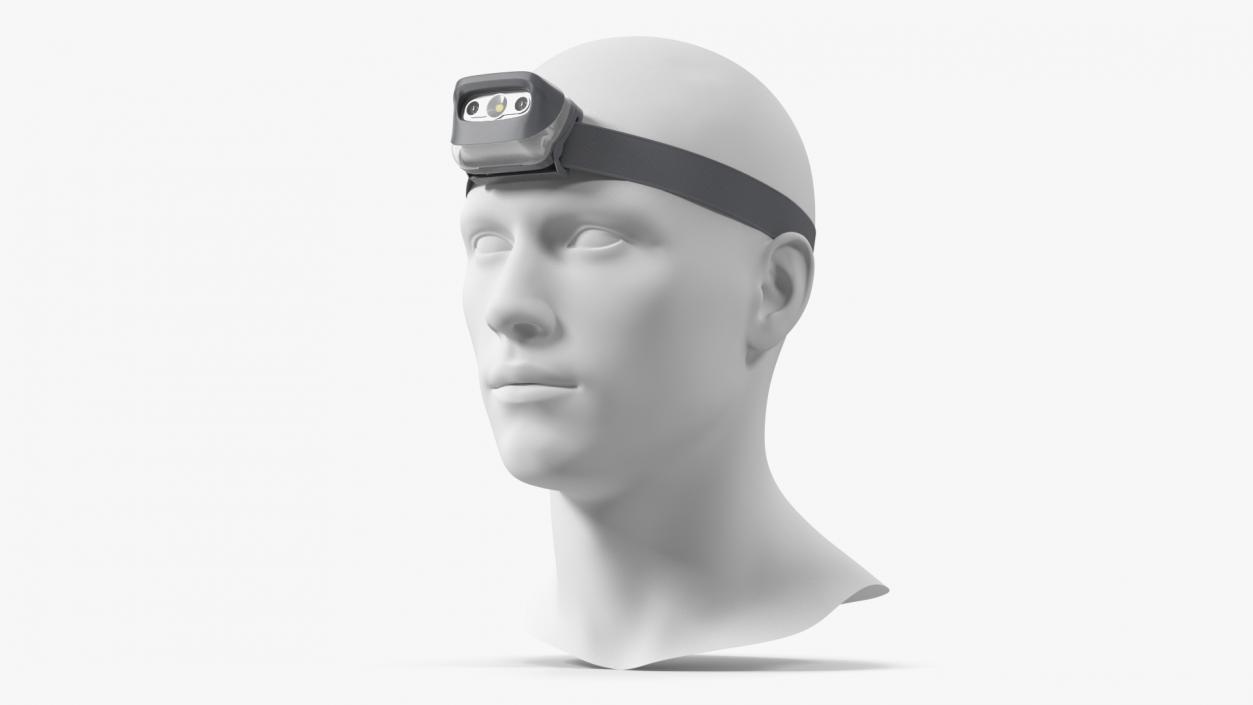 LED Head Light Grey with Mannequin Head 3D model