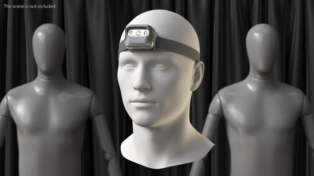 LED Head Light Grey with Mannequin Head 3D model