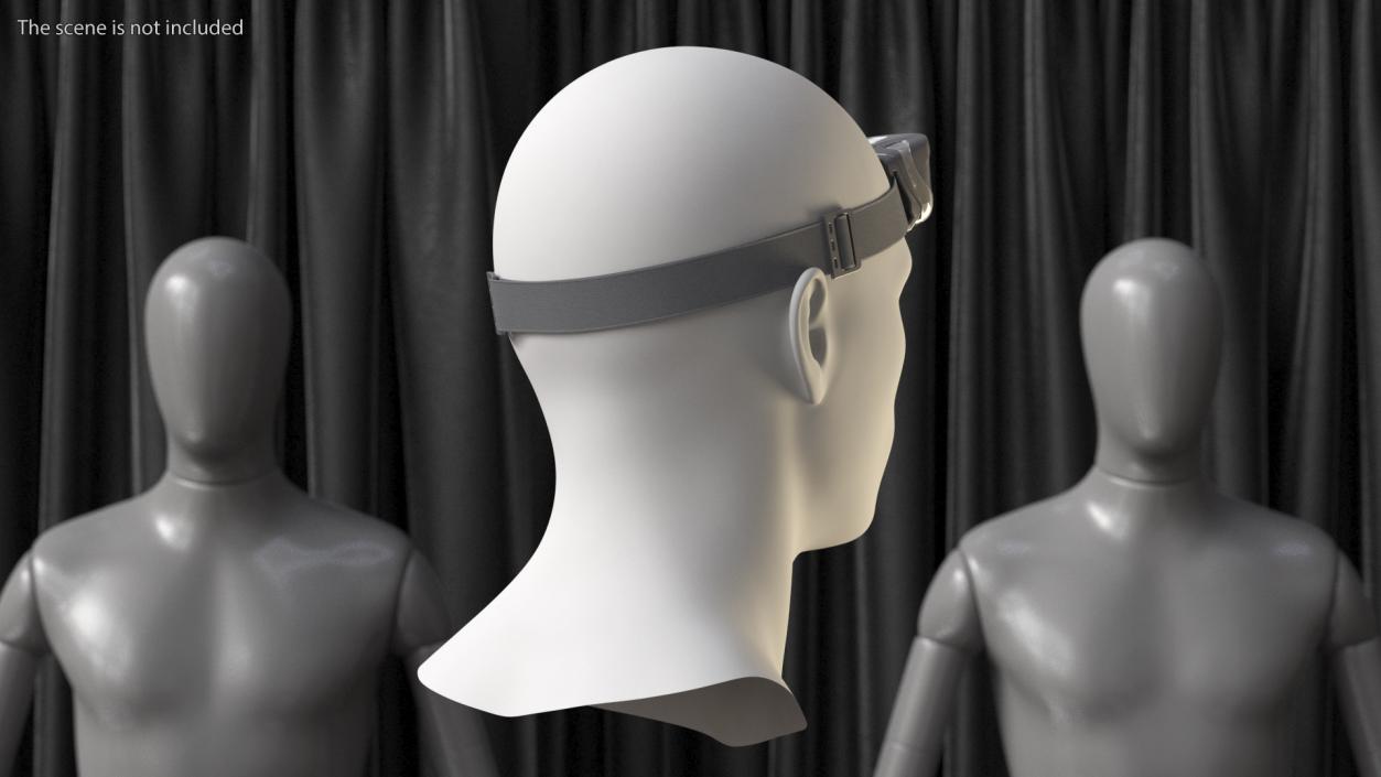 LED Head Light Grey with Mannequin Head 3D model