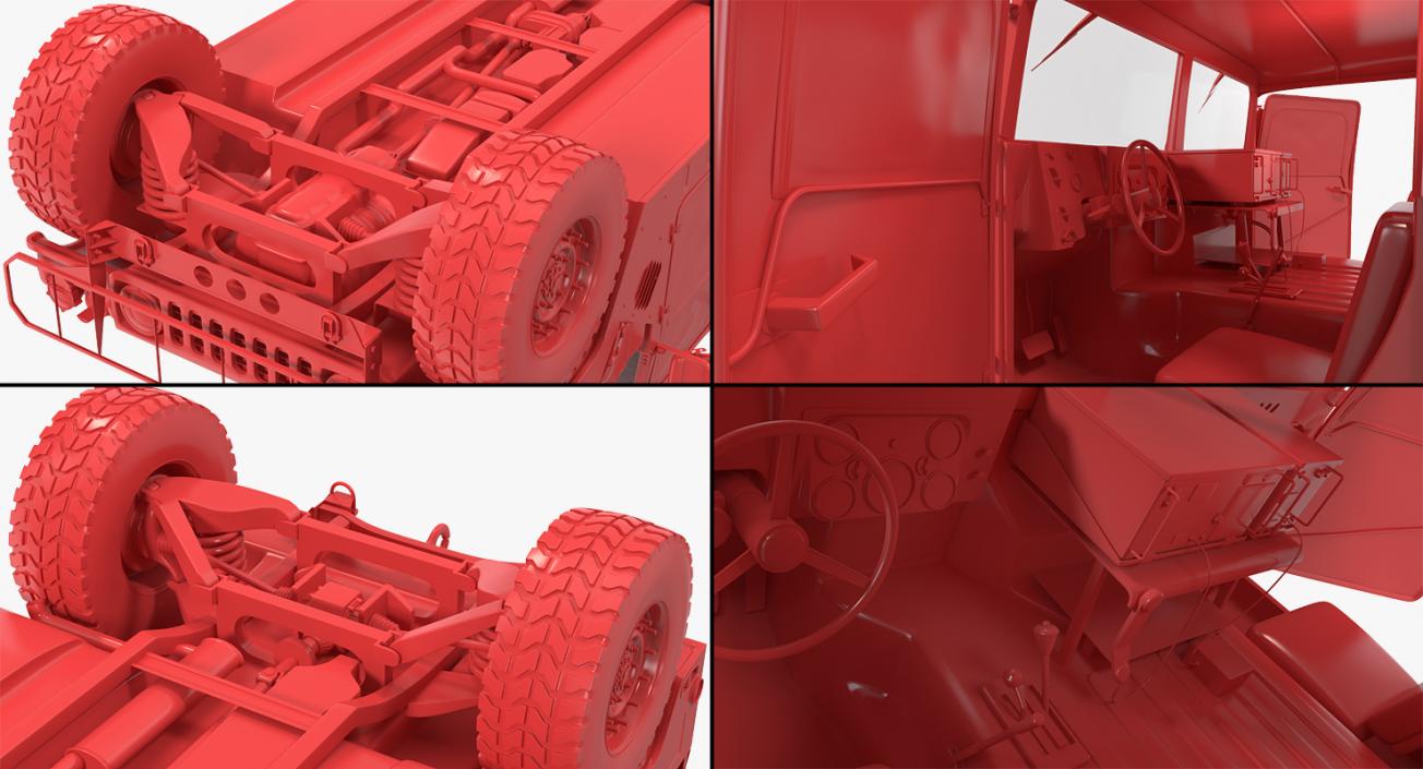 Cargo Troop Carrier HMMWV m1038 Rigged Green 3D model