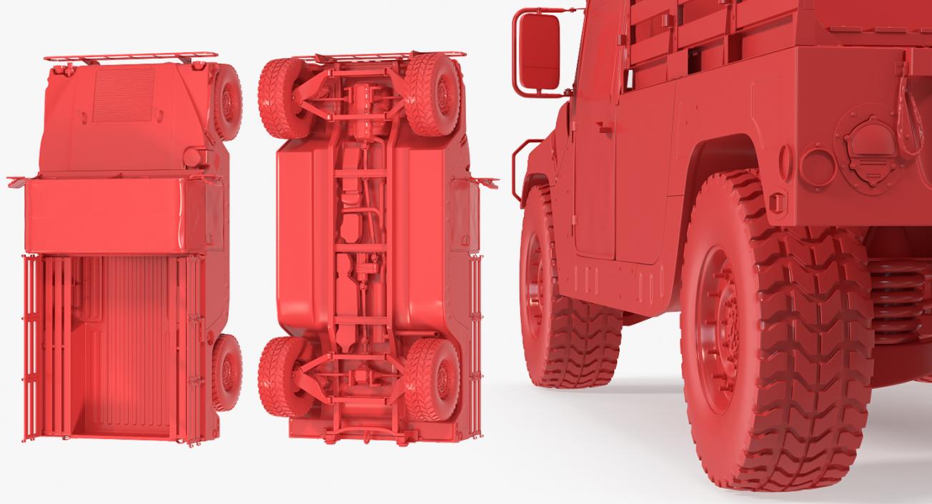 Cargo Troop Carrier HMMWV m1038 Rigged Green 3D model