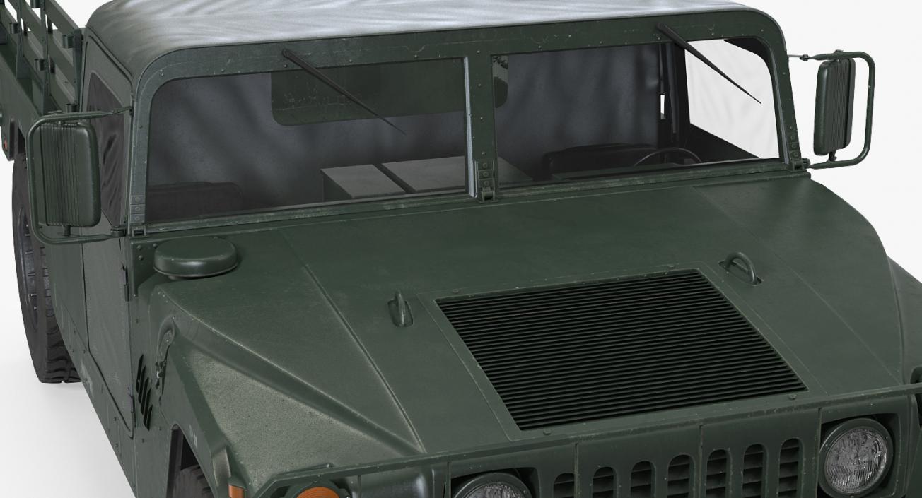 Cargo Troop Carrier HMMWV m1038 Rigged Green 3D model