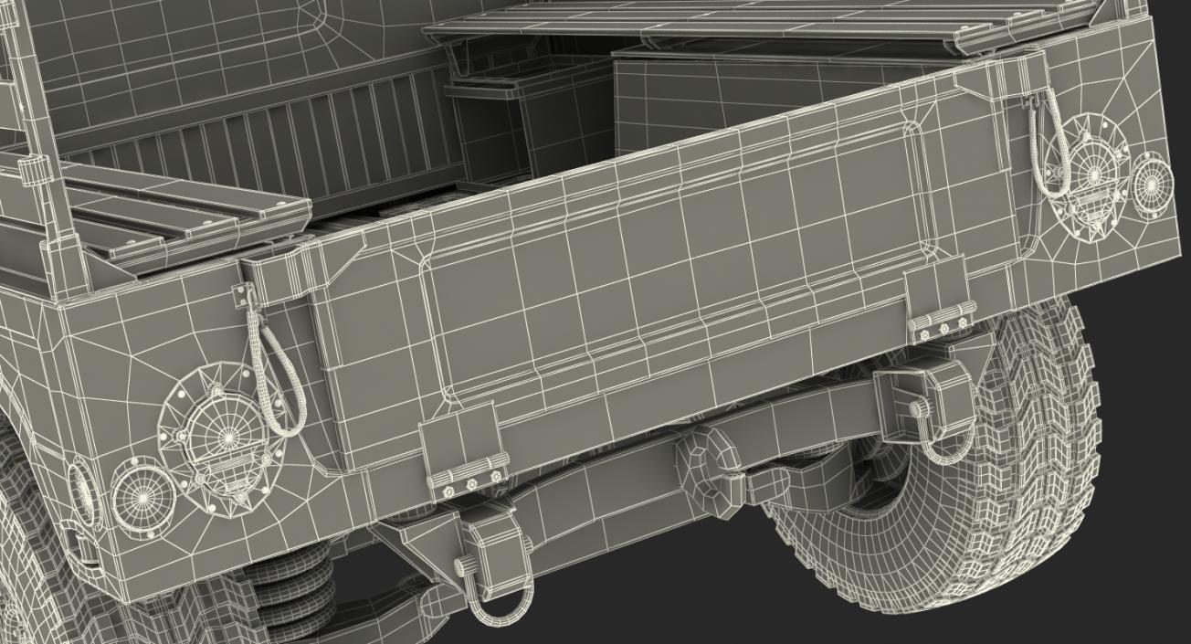 Cargo Troop Carrier HMMWV m1038 Rigged Green 3D model