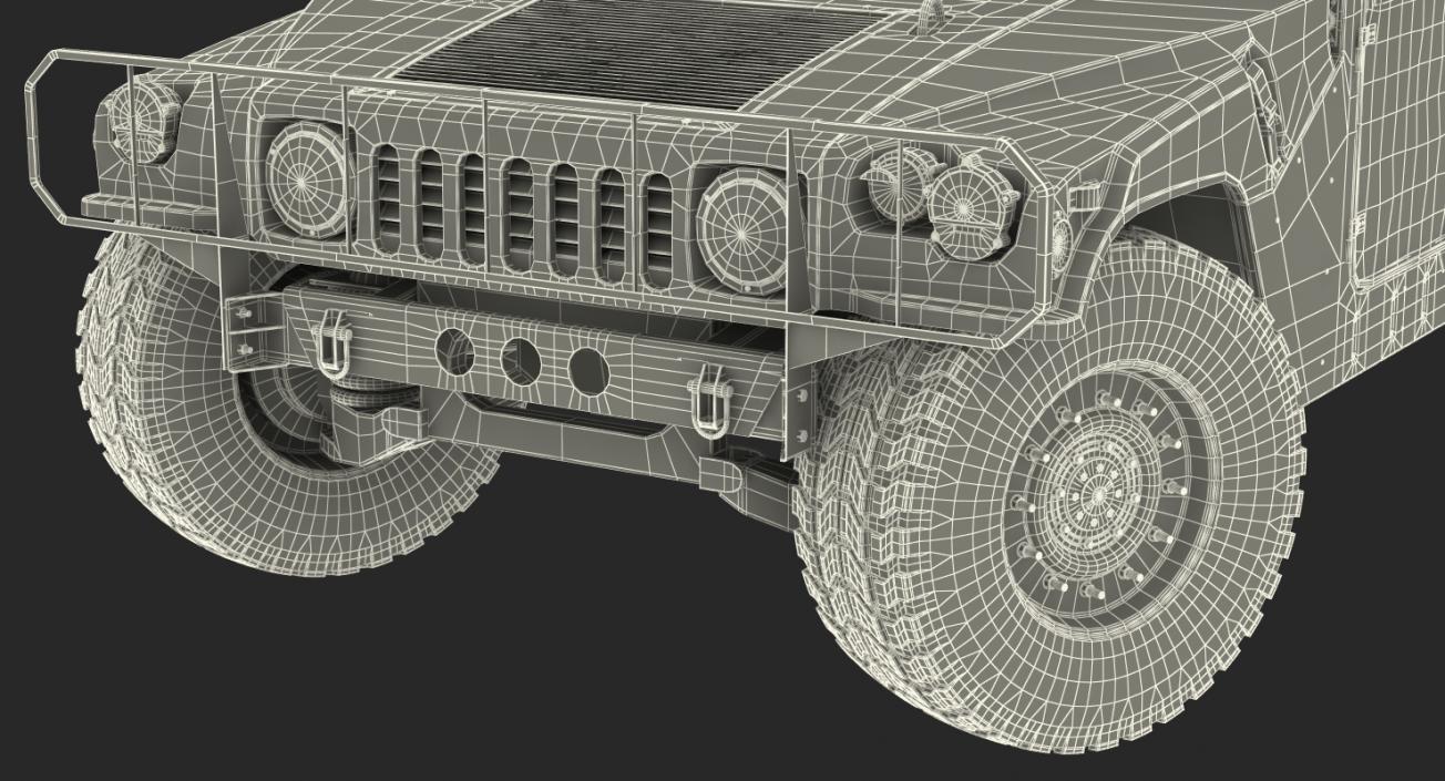 Cargo Troop Carrier HMMWV m1038 Rigged Green 3D model