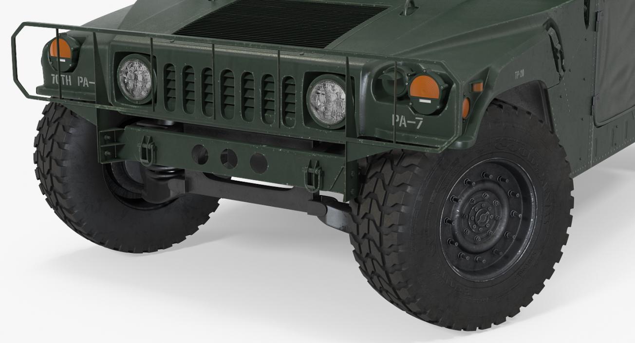 Cargo Troop Carrier HMMWV m1038 Rigged Green 3D model