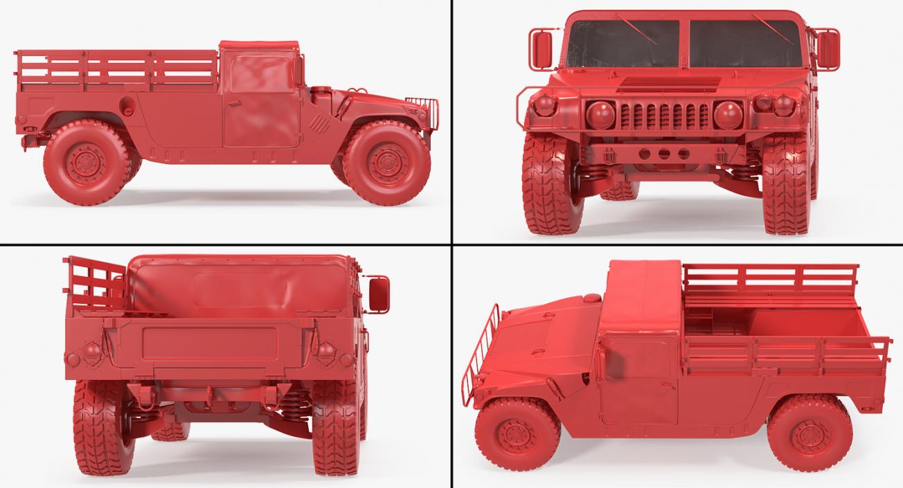 Cargo Troop Carrier HMMWV m1038 Rigged Green 3D model