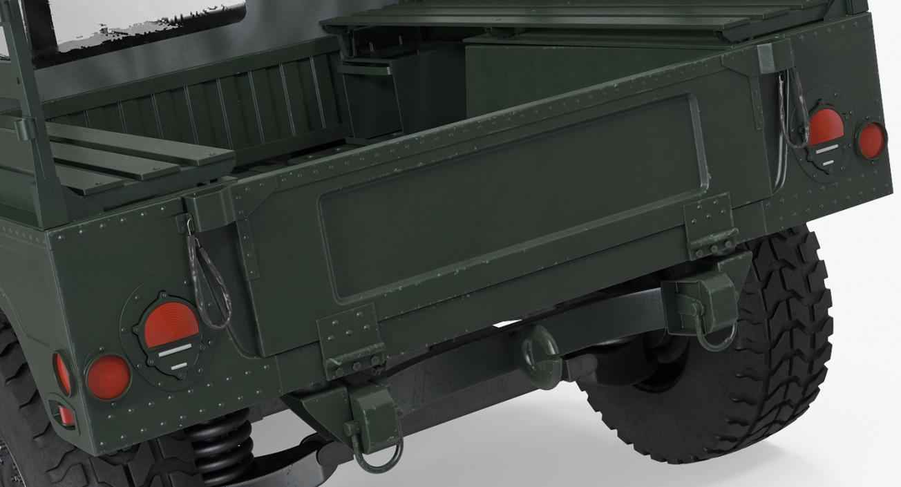 Cargo Troop Carrier HMMWV m1038 Rigged Green 3D model