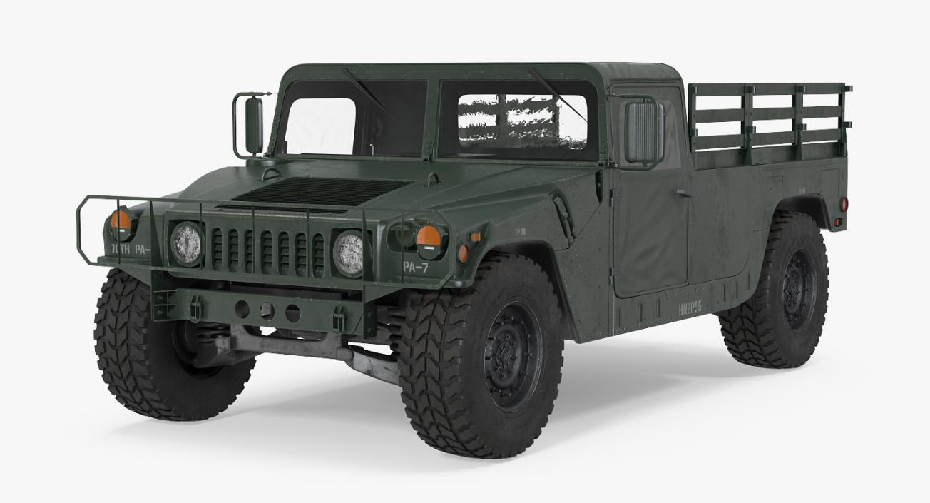 Cargo Troop Carrier HMMWV m1038 Rigged Green 3D model