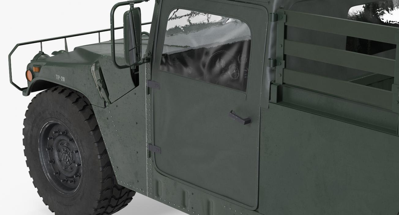 Cargo Troop Carrier HMMWV m1038 Rigged Green 3D model