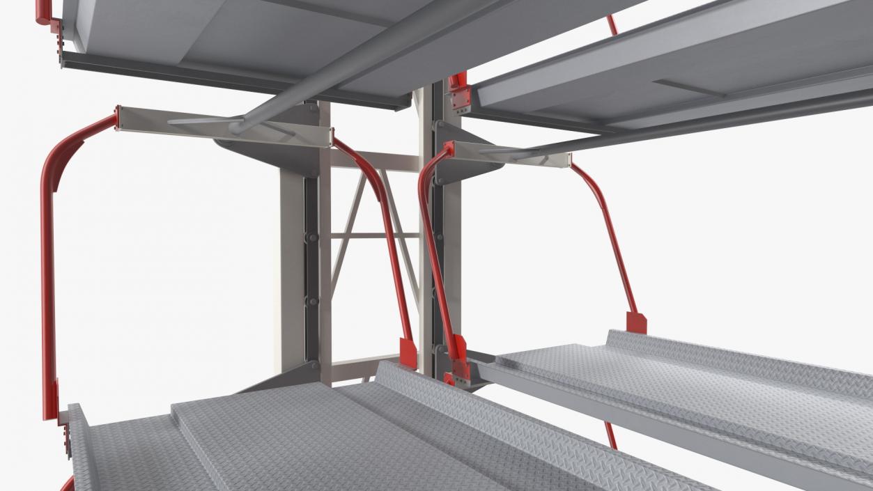 3D model 16 Car Parking Lift Rotary System Rigged